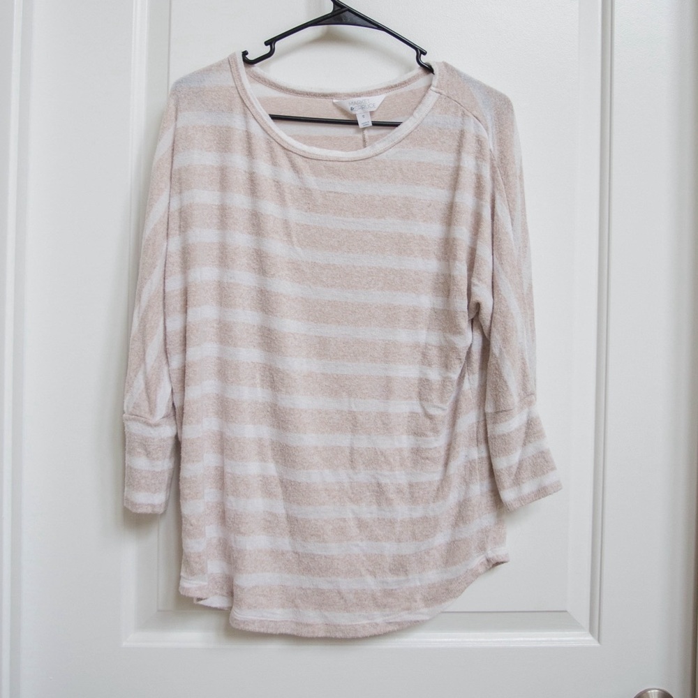 Market and spruce three quarter sleeve striped shirt